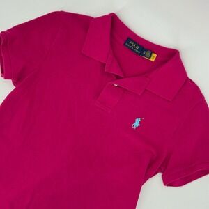 Polo Ralph Lauren Magenta Pink Cotton Pique Short Sleeve Polo Dress Womens XS
